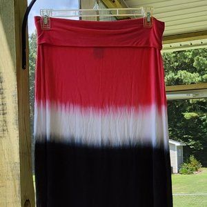 Design History Maxi skirt, Tie Dye, Pink/White/Black, sz Large